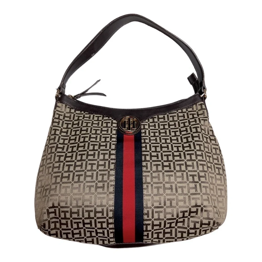 Tommy Hilfiger Vintage Logo Canvas Shoulder Bag